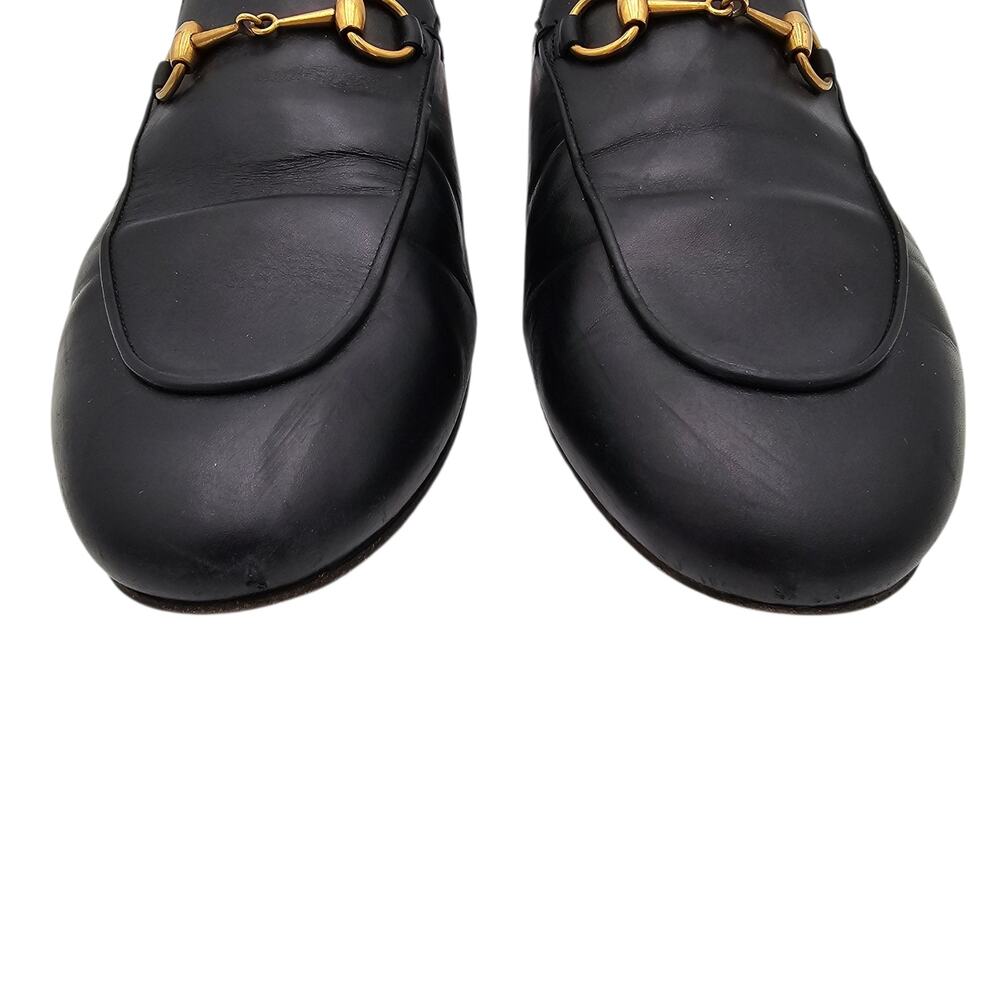 Gucci Princetown Horsebit Flat Mule Black Leather Slipper Size 38.5 US 8.5 - Picture 4 of 10